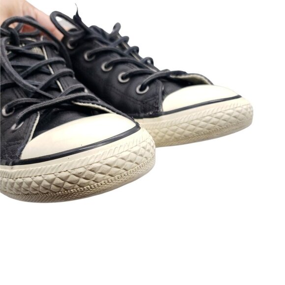 Converse‎ Leather Black Lace Up Flat Sneaker Shoes Slip On Round Toe Size 3 EU35 - Picture 9 of 9